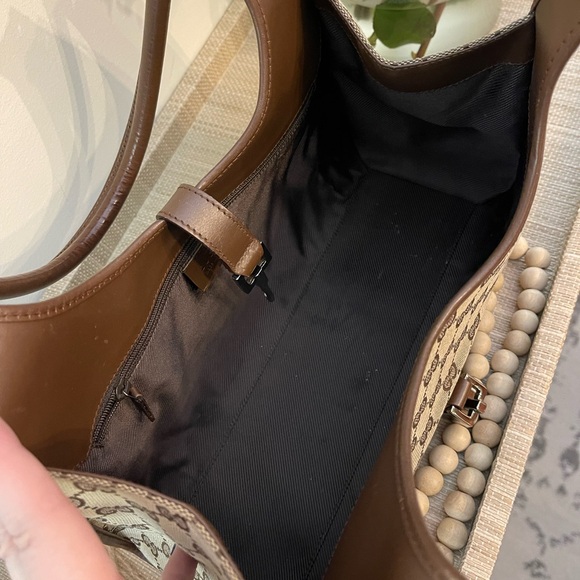 GUCCI Vintage Jackie Bardot Cloth & Leather Trimmed Bag - Picture 11 of 16